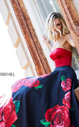 18 of 18 Sherri Hill 52722 Black-Red-Print