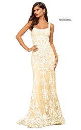 7 of 26 Sherri Hill 52925 Light Gold