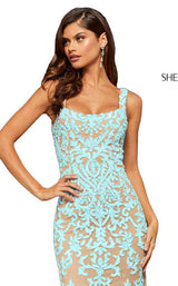 19 of 26 Sherri Hill 52925 Nude/Aqua